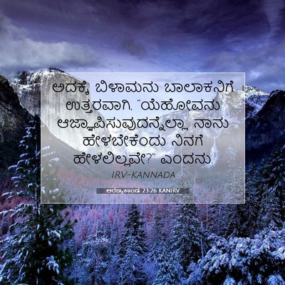 Picture 07 - ಅರಣ್ಯಕಾಂಡ 23:26 KANIRV - ಅದಕ್ಕೆ ಬಿಳಾಮನು - Bible Verse Picture