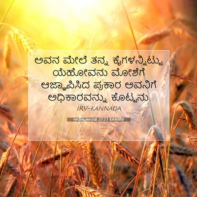Picture 07 - ಅರಣ್ಯಕಾಂಡ 27:23 KANIRV - ಅವನ ಮೇಲೆ ತನ್ನ - Bible Verse Picture
