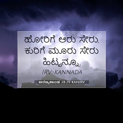 Picture 07 - ಅರಣ್ಯಕಾಂಡ 28:29 KANIRV - ಹೋರಿಗೆ ಆರು ಸೇರು, - Bible Verse Picture