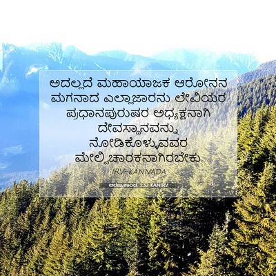 Picture 07 - ಅರಣ್ಯಕಾಂಡ 3:32 KANIRV - ಅದಲ್ಲದೆ ಮಹಾಯಾಜಕ - Bible Verse Picture