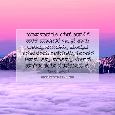 Picture 07 - ಅರಣ್ಯಕಾಂಡ 30:2 KANIRV - ಯಾವನಾದರೂ - Bible Verse Picture