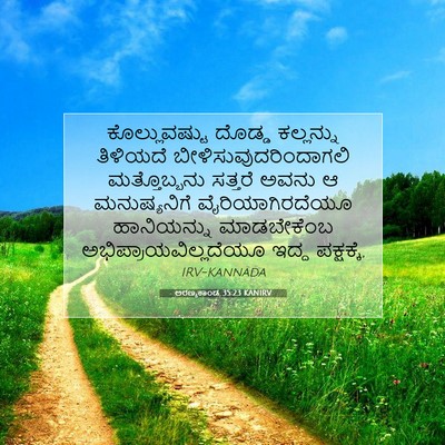 Picture 07 - ಅರಣ್ಯಕಾಂಡ 35:23 KANIRV - ಕೊಲ್ಲುವಷ್ಟು ದೊಡ್ಡ - Bible Verse Picture