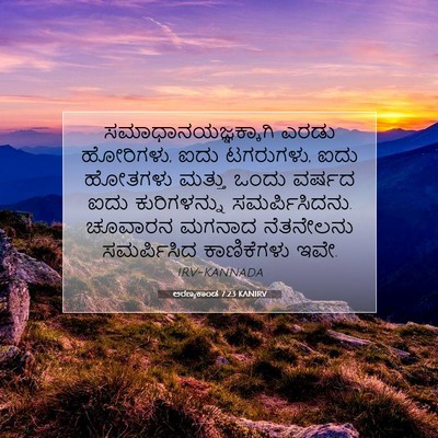 Picture 07 - ಅರಣ್ಯಕಾಂಡ 7:23 KANIRV - ಸಮಾಧಾನಯಜ್ಞಕ್ಕಾಗಿ - Bible Verse Picture