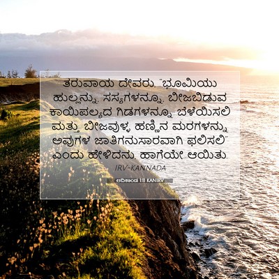 Picture 07 - ಆದಿಕಾಂಡ 1:11 KANIRV - ತರುವಾಯ ದೇವರು, - Bible Verse Picture