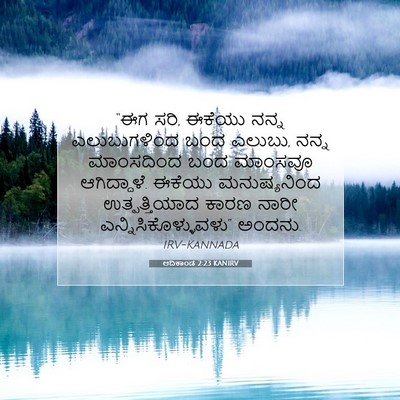 Picture 07 - ಆದಿಕಾಂಡ 2:23 KANIRV - “ಈಗ ಸರಿ, ಈಕೆಯು ನನ್ನ - Bible Verse Picture
