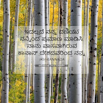 Picture 07 - ಆದಿಕಾಂಡ 24:37 KANIRV - ಇದಲ್ಲದೆ ನನ್ನ - Bible Verse Picture