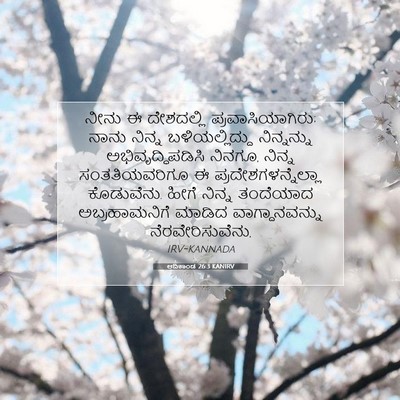 Picture 07 - ಆದಿಕಾಂಡ 26:3 KANIRV - ನೀನು ಈ ದೇಶದಲ್ಲಿ - Bible Verse Picture