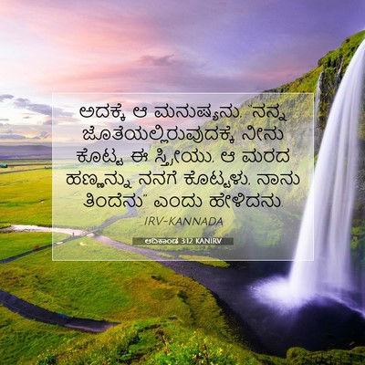 Picture 07 - ಆದಿಕಾಂಡ 3:12 KANIRV - ಅದಕ್ಕೆ ಆ ಮನುಷ್ಯನು, - Bible Verse Picture