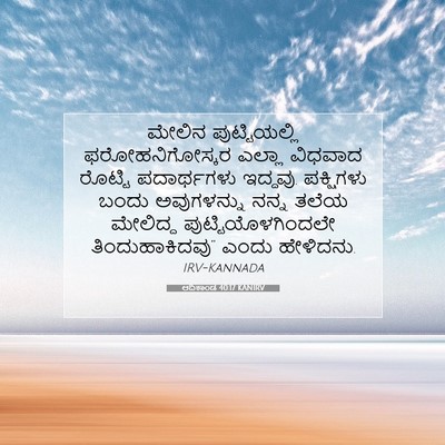 Picture 07 - ಆದಿಕಾಂಡ 40:17 KANIRV - ಮೇಲಿನ ಪುಟ್ಟಿಯಲ್ಲಿ - Bible Verse Picture