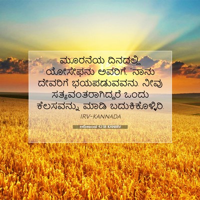 Picture 07 - ಆದಿಕಾಂಡ 42:18 KANIRV - ಮೂರನೆಯ ದಿನದಲ್ಲಿ - Bible Verse Picture