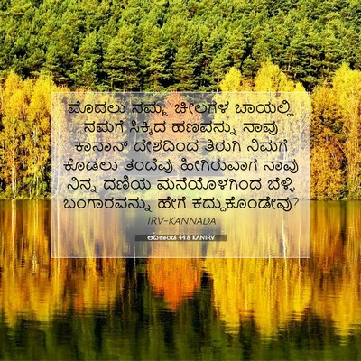 Picture 07 - ಆದಿಕಾಂಡ 44:8 KANIRV - ಮೊದಲು ನಮ್ಮ ಚೀಲಗಳ - Bible Verse Picture