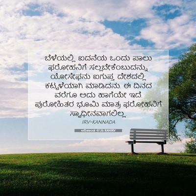 Picture 07 - ಆದಿಕಾಂಡ 47:26 KANIRV - ಬೆಳೆಯಲ್ಲಿ ಐದನೆಯ - Bible Verse Picture