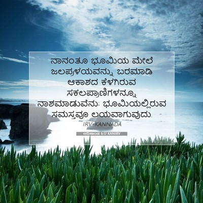 Picture 07 - ಆದಿಕಾಂಡ 6:17 KANIRV - ನಾನಂತೂ ಭೂಮಿಯ ಮೇಲೆ - Bible Verse Picture