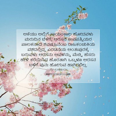 Picture 07 - ಎಸ್ತೇರಳು 2:14 KANIRV - ಆಕೆಯು ಅಲ್ಲಿಗೆ - Bible Verse Picture