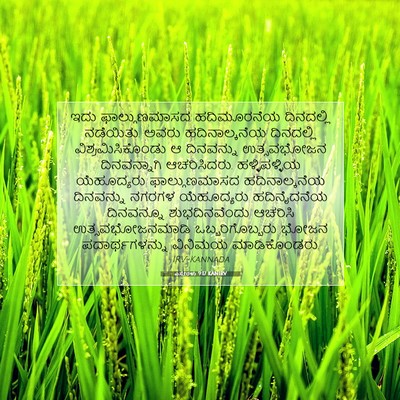 Picture 07 - ಎಸ್ತೇರಳು 9:17 KANIRV - ಇದು ಫಾಲ್ಗುಣಮಾಸದ - Bible Verse Picture