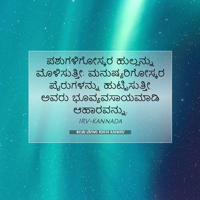 Picture 07 - ಕೀರ್ತನೆಗಳು 104:14 KANIRV - ಪಶುಗಳಿಗೋಸ್ಕರ - Bible Verse Picture