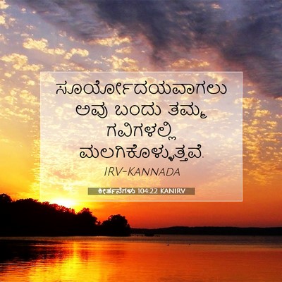 Picture 07 - ಕೀರ್ತನೆಗಳು 104:22 KANIRV - ಸೂರ್ಯೋದಯವಾಗಲು ಅವು - Bible Verse Picture