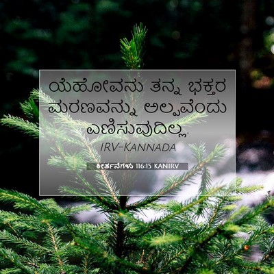 Picture 07 - ಕೀರ್ತನೆಗಳು 116:15 KANIRV - ಯೆಹೋವನು ತನ್ನ - Bible Verse Picture