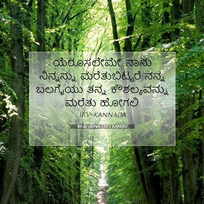 Picture 07 - ಕೀರ್ತನೆಗಳು 137:5 KANIRV - ಯೆರೂಸಲೇಮೇ, ನಾನು - Bible Verse Picture