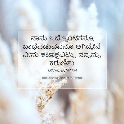Picture 07 - ಕೀರ್ತನೆಗಳು 25:16 KANIRV - ನಾನು ಒಬ್ಬೊಂಟಿಗನೂ, - Bible Verse Picture