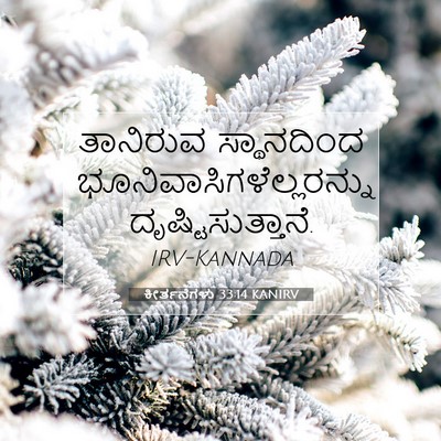 Picture 07 - ಕೀರ್ತನೆಗಳು 33:14 KANIRV - ತಾನಿರುವ ಸ್ಥಾನದಿಂದ - Bible Verse Picture