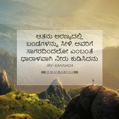 Picture 07 - ಕೀರ್ತನೆಗಳು 78:15 KANIRV - ಆತನು ಅರಣ್ಯದಲ್ಲಿ - Bible Verse Picture