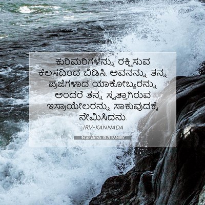 Picture 07 - ಕೀರ್ತನೆಗಳು 78:71 KANIRV - ಕುರಿಮರಿಗಳನ್ನು - Bible Verse Picture