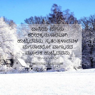 Picture 07 - ಗಲಾತ್ಯದವರಿಗೆ 4:23 KANIRV - ದಾಸಿಯ ಮಗನು - Bible Verse Picture