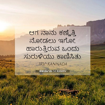 Picture 07 - ಜೆಕರ್ಯನು 5:1 KANIRV - ಆಗ ನಾನು ಕಣ್ಣೆತ್ತಿ - Bible Verse Picture