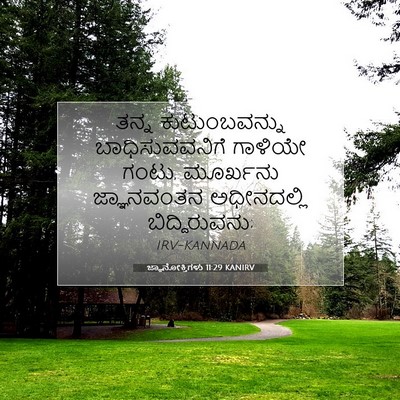 Picture 07 - ಜ್ಞಾನೋಕ್ತಿಗಳು 11:29 KANIRV - ತನ್ನ ಕುಟುಂಬವನ್ನು - Bible Verse Picture