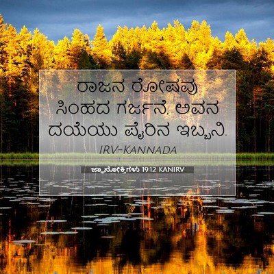 Picture 07 - ಜ್ಞಾನೋಕ್ತಿಗಳು 19:12 KANIRV - ರಾಜನ ರೋಷವು ಸಿಂಹದ - Bible Verse Picture
