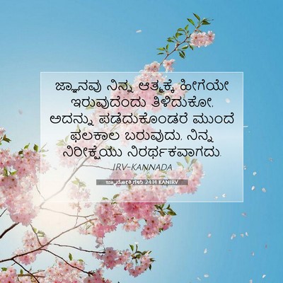 Picture 07 - ಜ್ಞಾನೋಕ್ತಿಗಳು 24:14 KANIRV - ಜ್ಞಾನವು ನಿನ್ನ - Bible Verse Picture