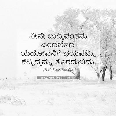 Picture 07 - ಜ್ಞಾನೋಕ್ತಿಗಳು 3:7 KANIRV - ನೀನೇ ಬುದ್ಧಿವಂತನು - Bible Verse Picture