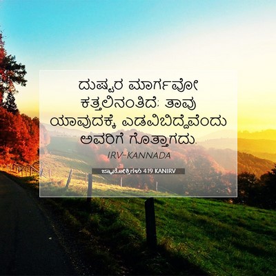 Picture 07 - ಜ್ಞಾನೋಕ್ತಿಗಳು 4:19 KANIRV - ದುಷ್ಟರ ಮಾರ್ಗವೋ - Bible Verse Picture
