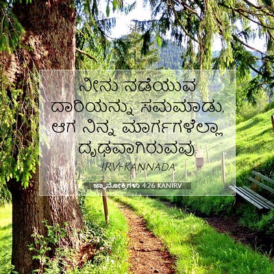 Picture 07 - ಜ್ಞಾನೋಕ್ತಿಗಳು 4:26 KANIRV - ನೀನು ನಡೆಯುವ - Bible Verse Picture