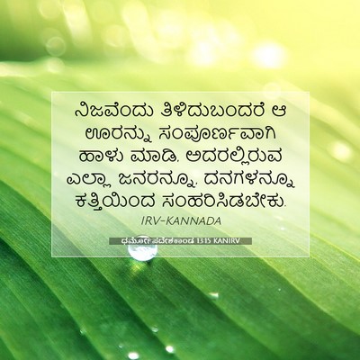 Picture 07 - ಧರ್ಮೋಪದೇಶಕಾಂಡ 13:15 KANIRV - ನಿಜವೆಂದು - Bible Verse Picture