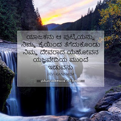 Picture 07 - ಧರ್ಮೋಪದೇಶಕಾಂಡ 26:4 KANIRV - ಯಾಜಕನು ಆ - Bible Verse Picture
