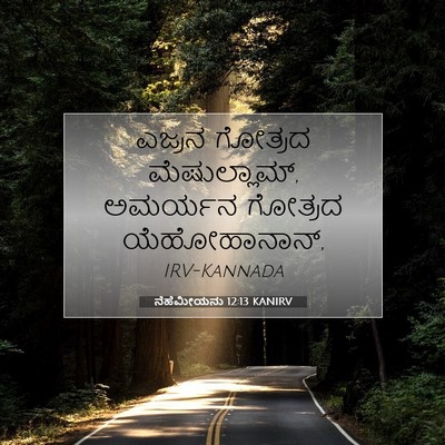 Picture 07 - ನೆಹೆಮೀಯನು 12:13 KANIRV - ಎಜ್ರನ ಗೋತ್ರದ - Bible Verse Picture