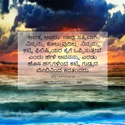 Picture 07 - ನ್ಯಾಯಸ್ಥಾಪಕರು 15:13 KANIRV - ಅದಕ್ಕೆ ಅವರು, “ನಾವು - Bible Verse Picture