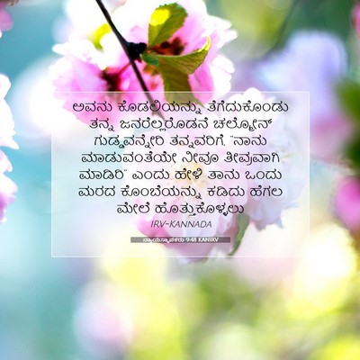 Picture 07 - ನ್ಯಾಯಸ್ಥಾಪಕರು 9:48 KANIRV - ಅವನು ಕೊಡಲಿಯನ್ನು - Bible Verse Picture