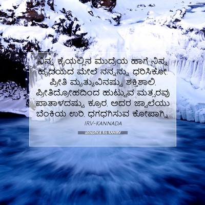 Picture 07 - ಪರಮಗೀತೆ 8:6 KANIRV - ನಿನ್ನ ಕೈಯಲ್ಲಿನ - Bible Verse Picture