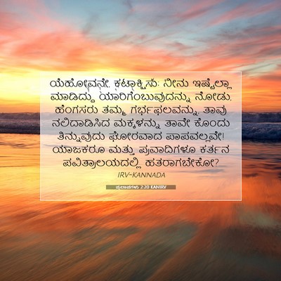 Picture 07 - ಪ್ರಲಾಪಗಳು 2:20 KANIRV - ಯೆಹೋವನೇ, - Bible Verse Picture