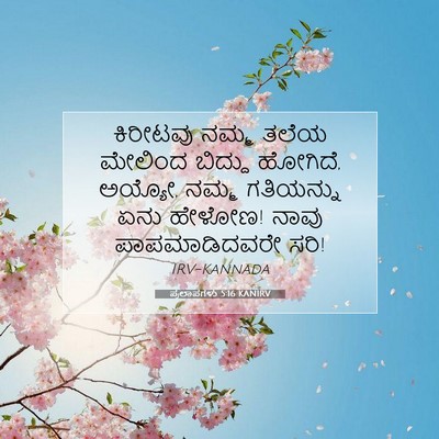 Picture 07 - ಪ್ರಲಾಪಗಳು 5:16 KANIRV - ಕಿರೀಟವು ನಮ್ಮ ತಲೆಯ - Bible Verse Picture