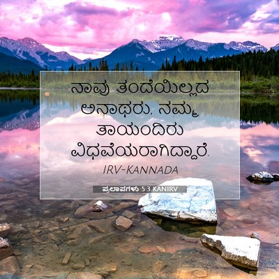 Picture 07 - ಪ್ರಲಾಪಗಳು 5:3 KANIRV - ನಾವು ತಂದೆಯಿಲ್ಲದ - Bible Verse Picture