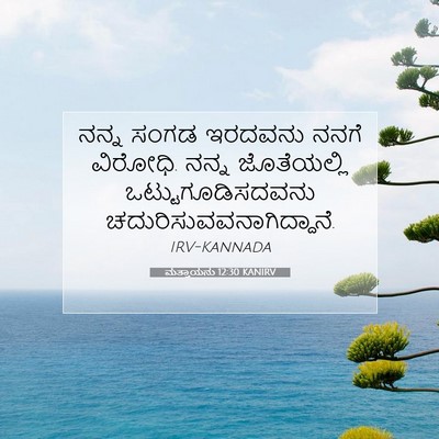 Picture 07 - ಮತ್ತಾಯನು 12:30 KANIRV - ನನ್ನ ಸಂಗಡ ಇರದವನು - Bible Verse Picture