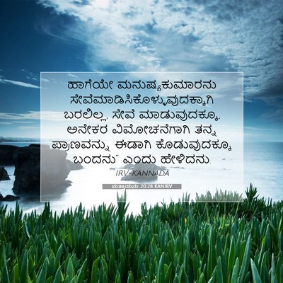 Picture 07 - ಮತ್ತಾಯನು 20:28 KANIRV - ಹಾಗೆಯೇ - Bible Verse Picture