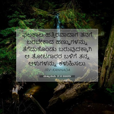 Picture 07 - ಮತ್ತಾಯನು 21:34 KANIRV - ಫಲಕಾಲ ಹತ್ತಿರವಾದಾಗ - Bible Verse Picture