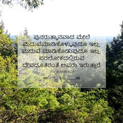 Picture 07 - ಮತ್ತಾಯನು 22:30 KANIRV - ಪುನರುತ್ಥಾನವಾದ - Bible Verse Picture
