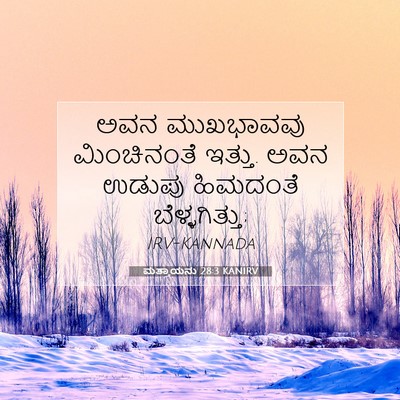 Picture 07 - ಮತ್ತಾಯನು 28:3 KANIRV - ಅವನ ಮುಖಭಾವವು - Bible Verse Picture