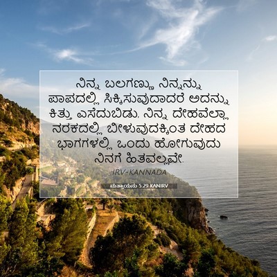 Picture 07 - ಮತ್ತಾಯನು 5:29 KANIRV - ನಿನ್ನ ಬಲಗಣ್ಣು - Bible Verse Picture